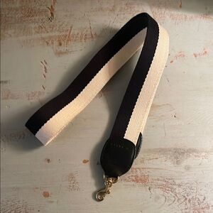 Clare V Black and Cream Bag Strap